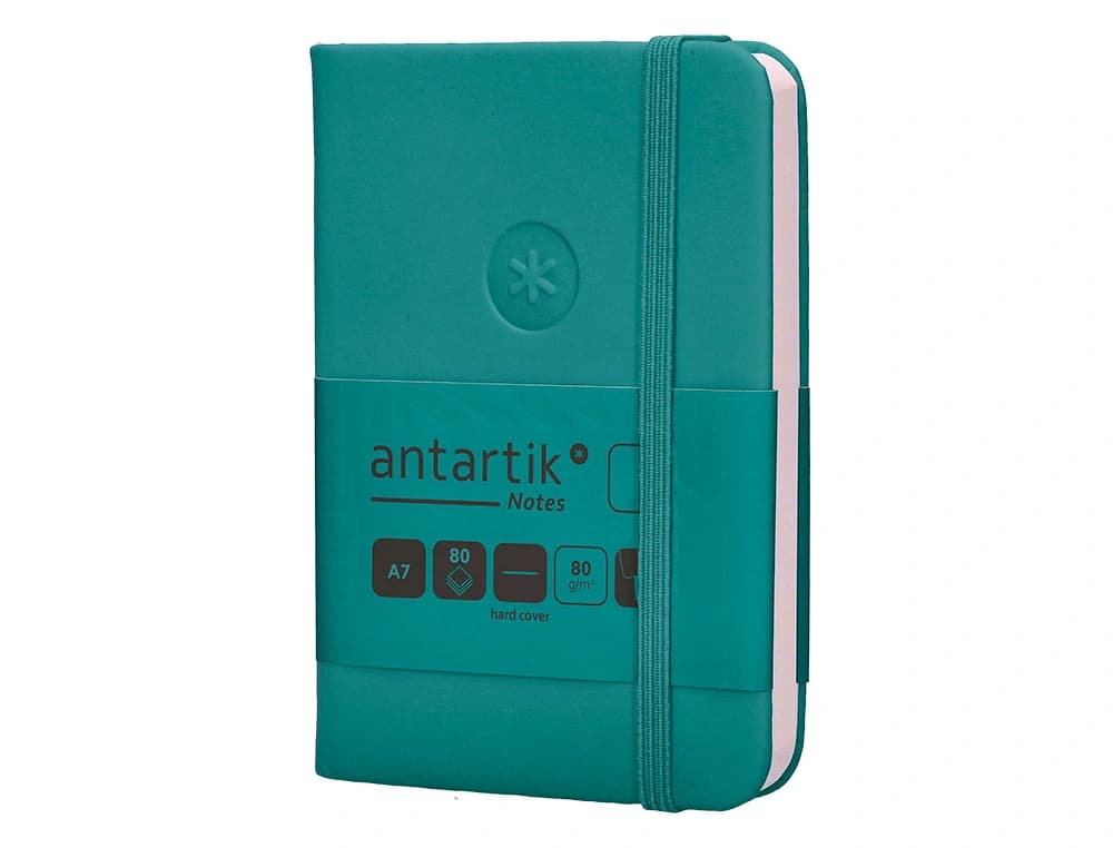 Cuaderno con gomilla antartik notes tapa dura a7 hojas lisas 80 hojas 80 gr fsc