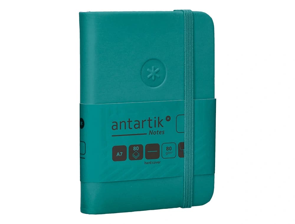 Cuaderno con gomilla antartik notes tapa dura a7 hojas lisas 80 hojas 80 gr fsc