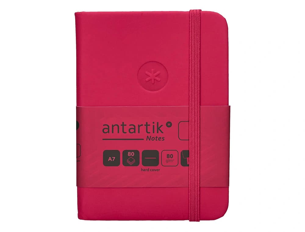 Cuaderno con gomilla antartik notes tapa dura a7 hojas lisas 80 hojas 80 gr fsc