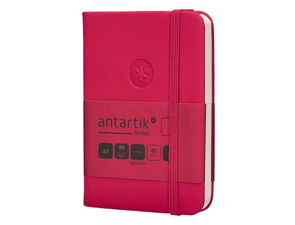Cuaderno con gomilla antartik notes tapa dura a7 hojas lisas 80 hojas 80 gr fsc
