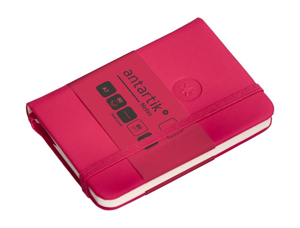Cuaderno con gomilla antartik notes tapa dura a7 hojas lisas 80 hojas 80 gr fsc