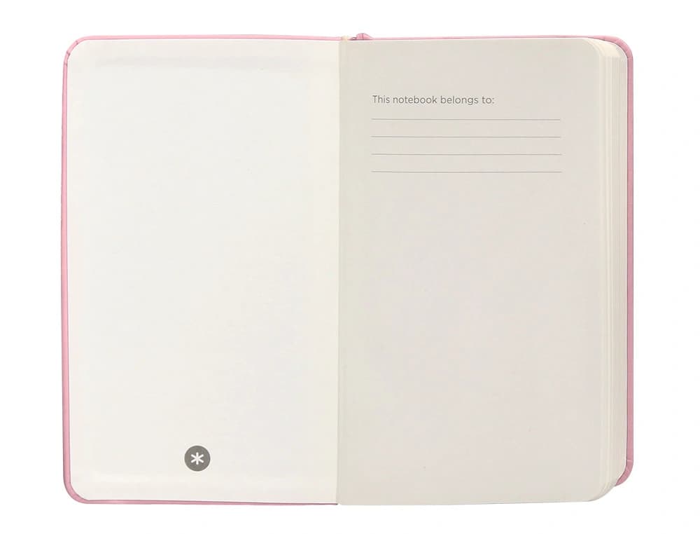 Cuaderno con gomilla Antartik Notes de tapa dura, liso, 100 hojas – Rosa pastel