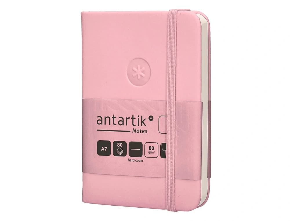 Cuaderno con gomilla antartik notes tapa dura a7 hojas lisas 80 hojas 80 gr fsc