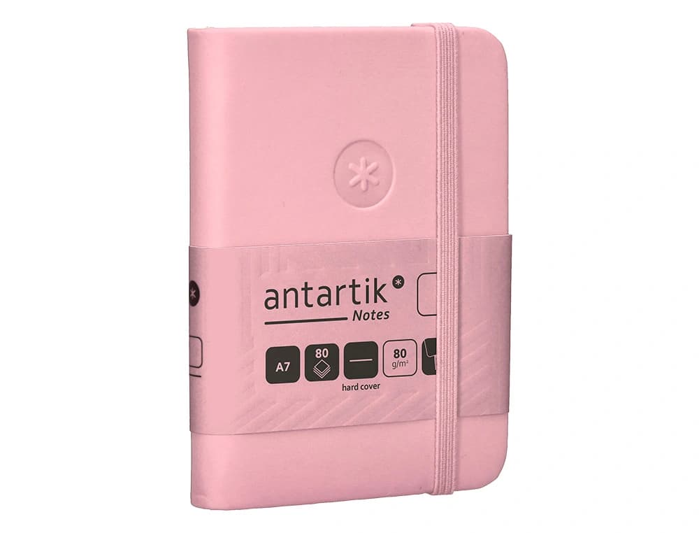 Cuaderno con gomilla antartik notes tapa dura a7 hojas lisas 80 hojas 80 gr fsc