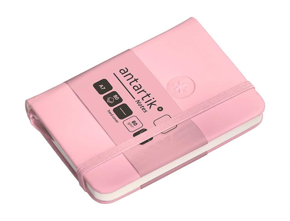 Cuaderno con gomilla antartik notes tapa dura a7 hojas lisas 80 hojas 80 gr fsc