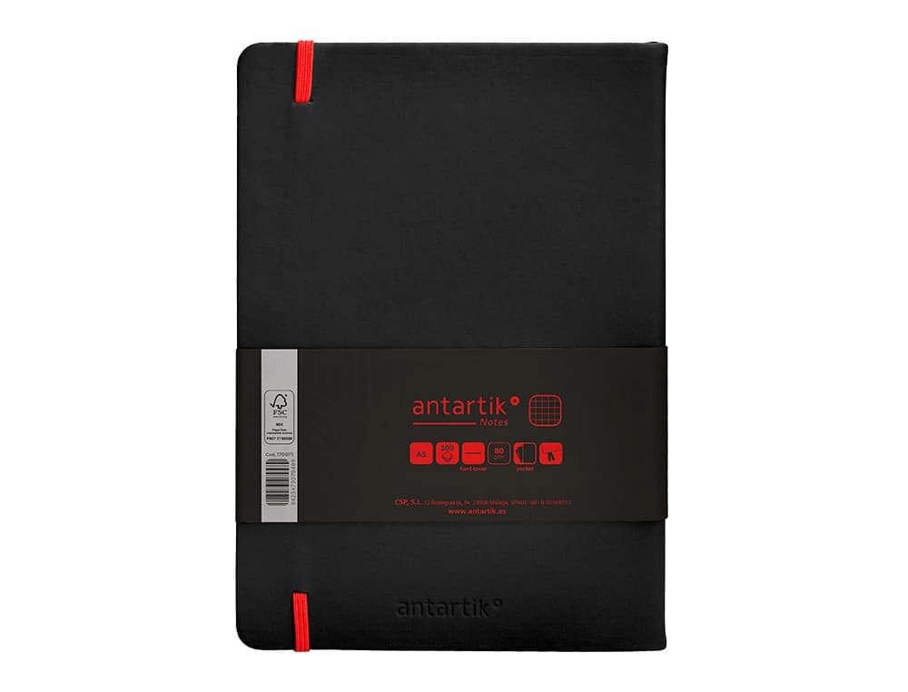 Cuaderno con gomilla antartik notes tapa dura hojas cuadricula 100 hojas 80 gr fsc