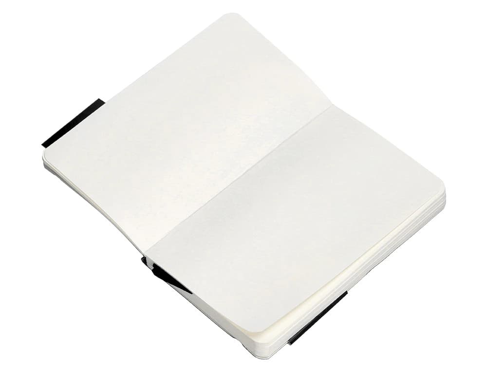 Cuaderno con gomilla Antartik Notes A6 de tapa blanda, liso, 100 hojas de 80 g – Negro