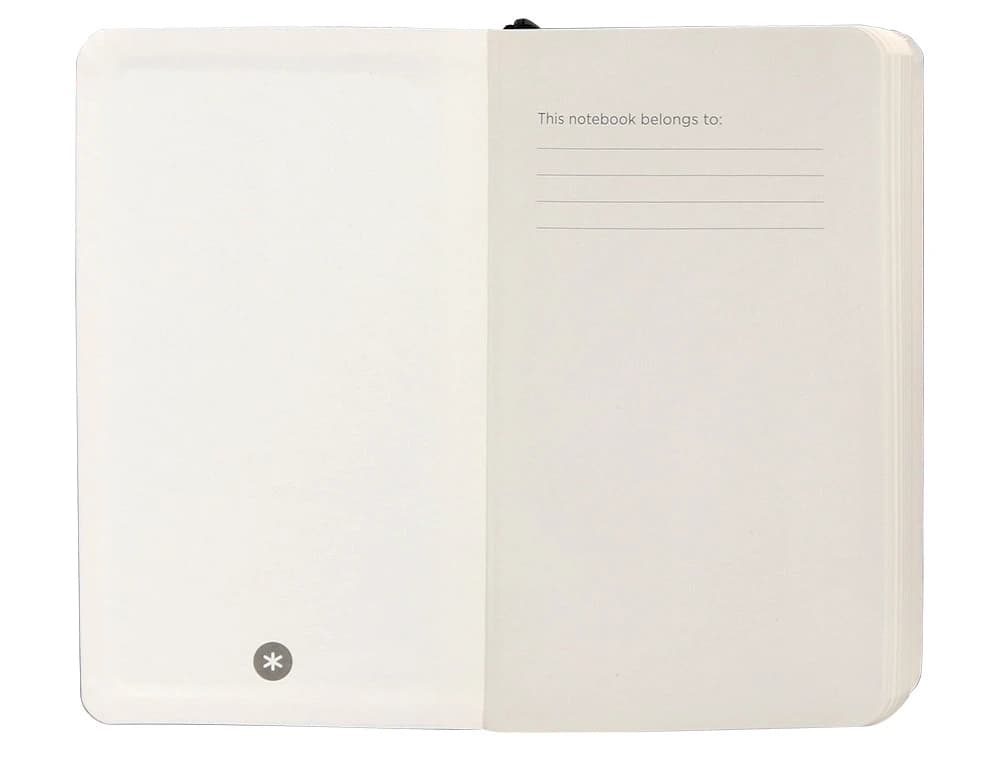 Cuaderno con gomilla Antartik Notes A6 de tapa blanda, liso, 100 hojas de 80 g – Negro