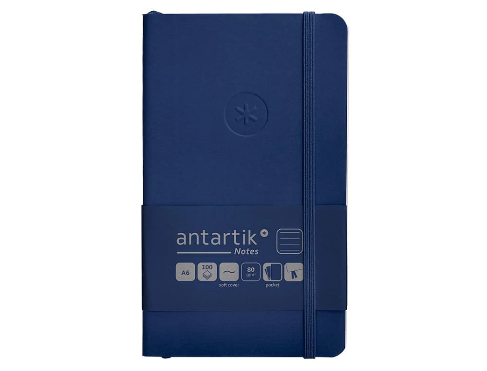 Cuaderno con gomilla antartik notes tapa blanda a6 rayas 100 hojas 80 gr fsc