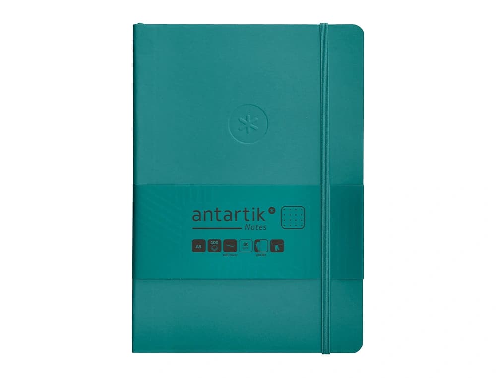Cuaderno con gomilla antartik notes tapa blanda a5 hojas puntos 80 hojas 80 gr fsc