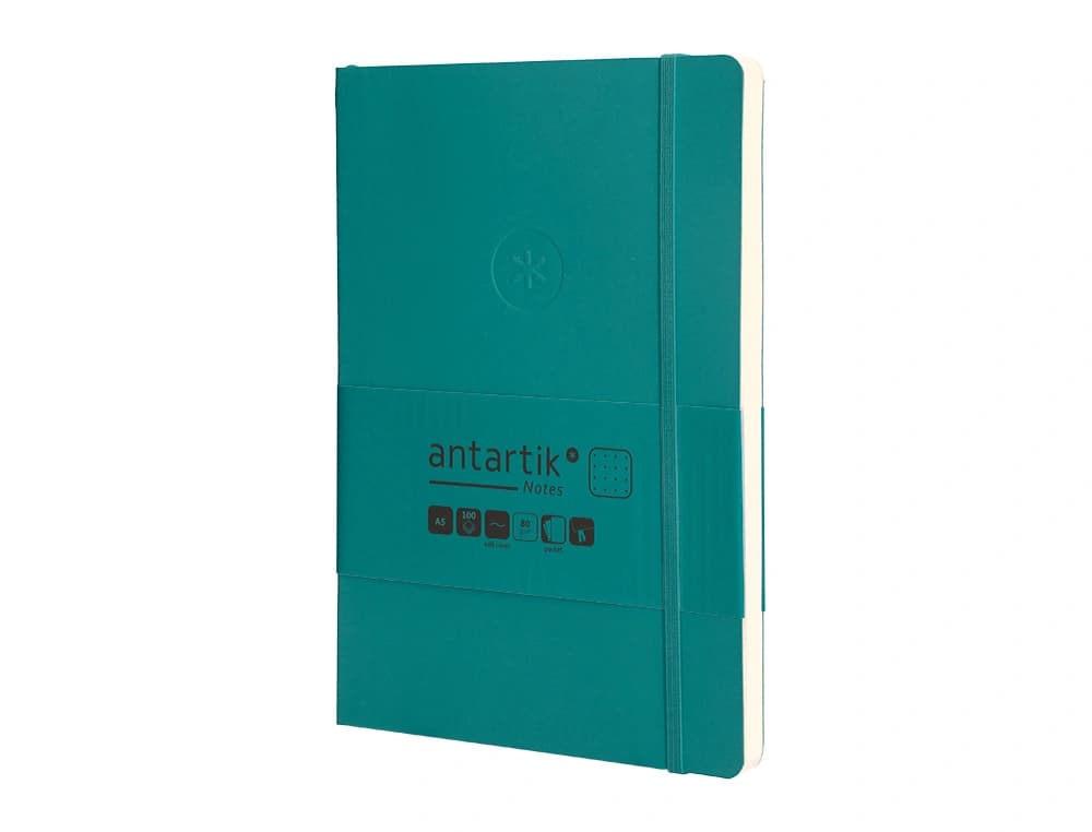 Cuaderno con gomilla antartik notes tapa blanda a5 hojas puntos 80 hojas 80 gr fsc