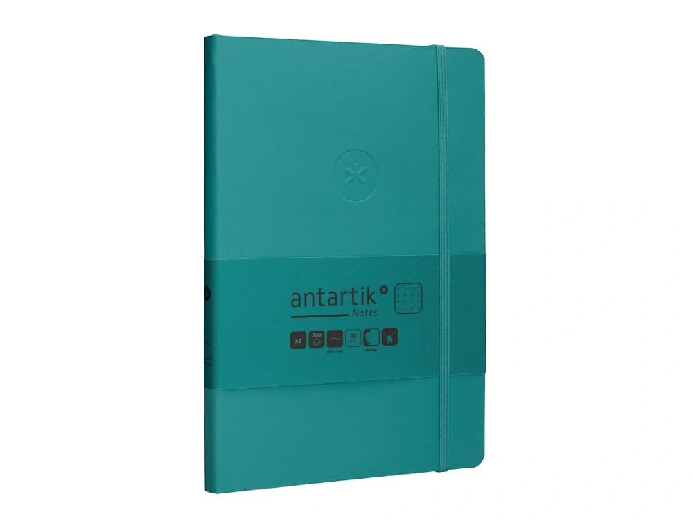 Cuaderno con gomilla antartik notes tapa blanda a5 hojas puntos 80 hojas 80 gr fsc