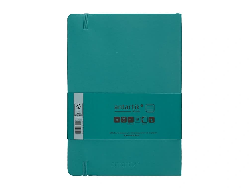 Cuaderno con gomilla antartik notes tapa blanda a5 hojas rayas 80 hojas 80 gr fsc