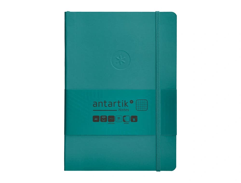 Cuaderno con gomilla antartik notes tapa blanda a5 hojas cuadricula 80 hojas 80 gr fsc
