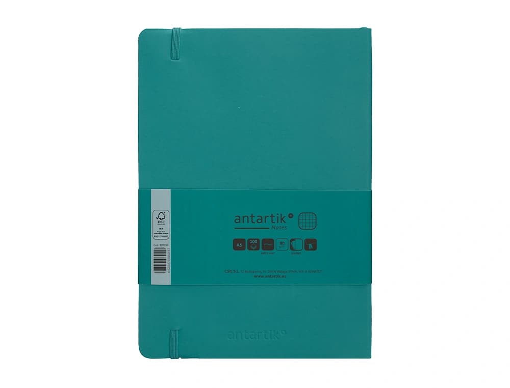 Cuaderno con gomilla antartik notes tapa blanda a5 hojas cuadricula 80 hojas 80 gr fsc