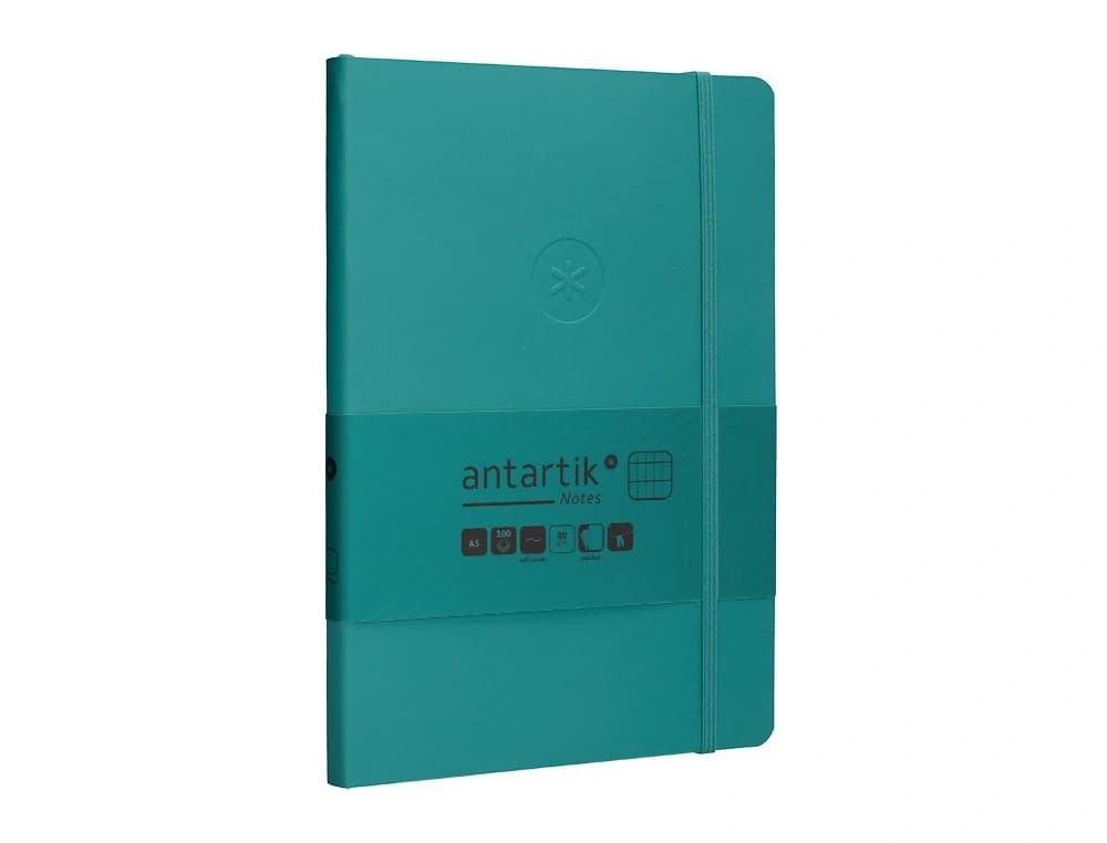 Cuaderno con gomilla antartik notes tapa blanda a5 hojas cuadricula 80 hojas 80 gr fsc
