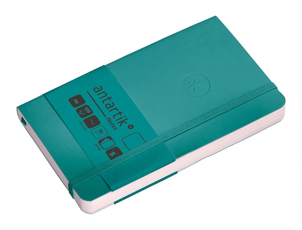 Cuaderno con gomilla antartik notes tapa blanda a6 hojas lisas 100 hojas 80 gr fsc