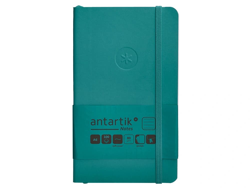 Cuaderno con gomilla antartik notes tapa blanda a6 rayas 100 hojas 80 gr fsc