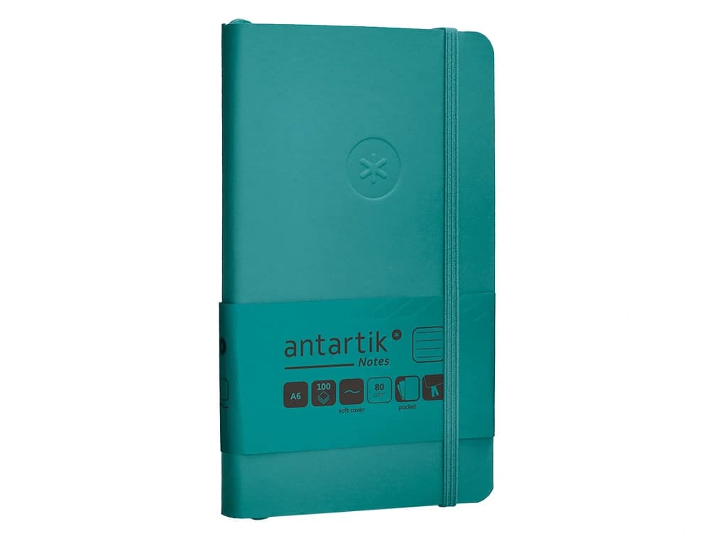 Cuaderno con gomilla antartik notes tapa blanda a6 rayas 100 hojas 80 gr fsc
