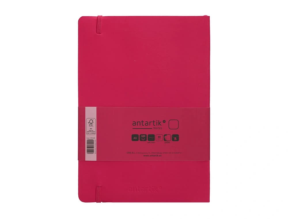 Cuaderno con gomilla antartik notes tapa blanda a5 hojas lisas 80 hojas 80 gr fsc