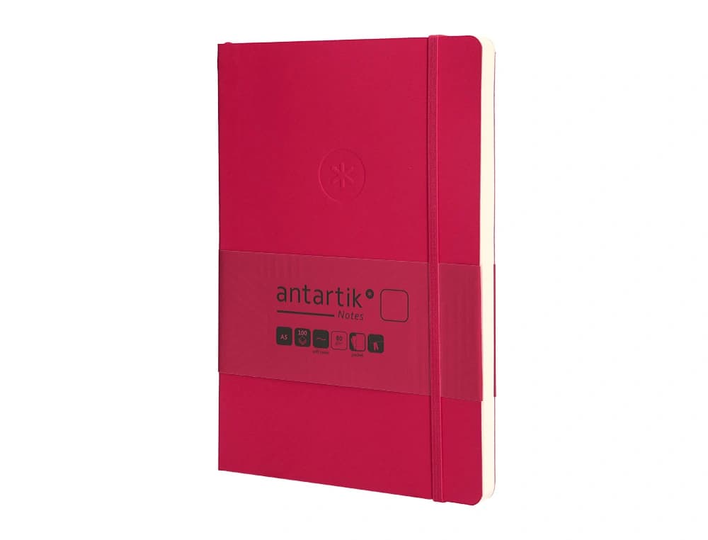 Cuaderno con gomilla antartik notes tapa blanda a5 hojas lisas 80 hojas 80 gr fsc