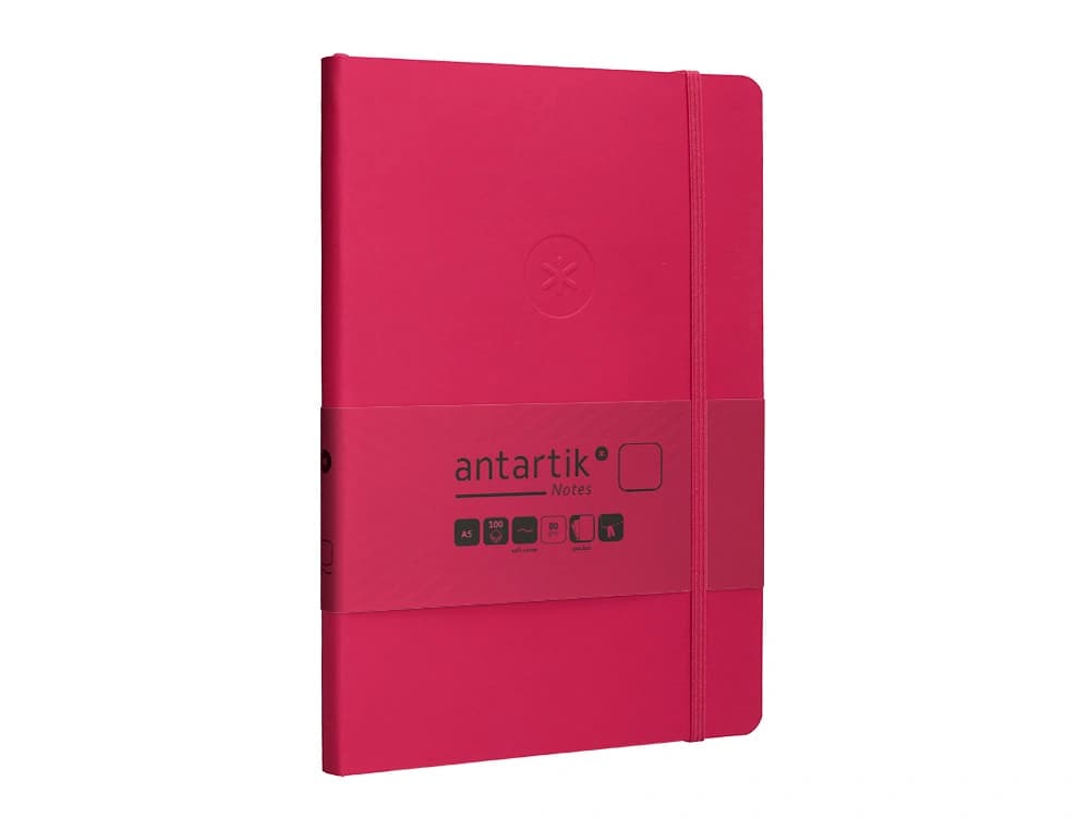 Cuaderno con gomilla antartik notes tapa blanda a5 hojas lisas 80 hojas 80 gr fsc