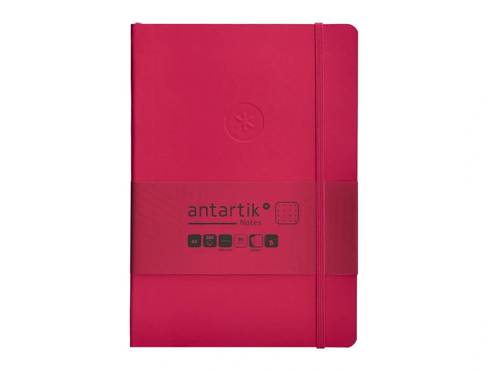 Cuaderno con gomilla antartik notes tapa blanda a5 hojas puntos 80 hojas 80 gr fsc