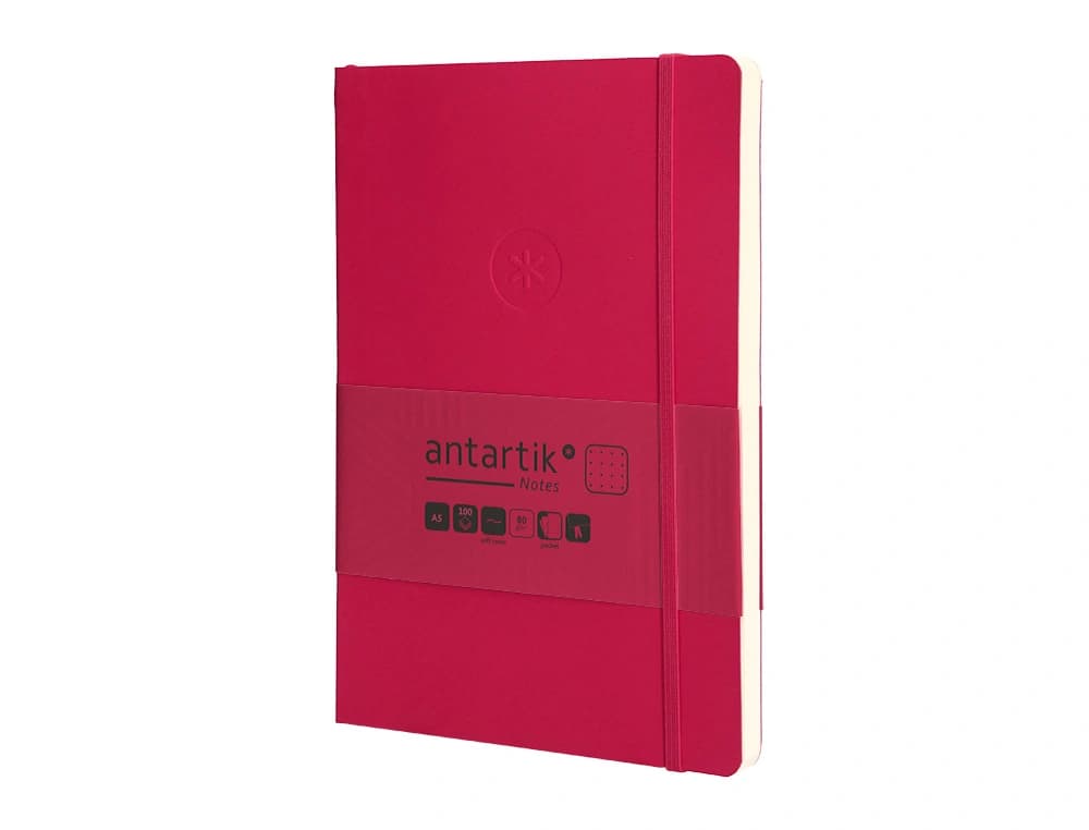Cuaderno con gomilla antartik notes tapa blanda a5 hojas puntos 80 hojas 80 gr fsc