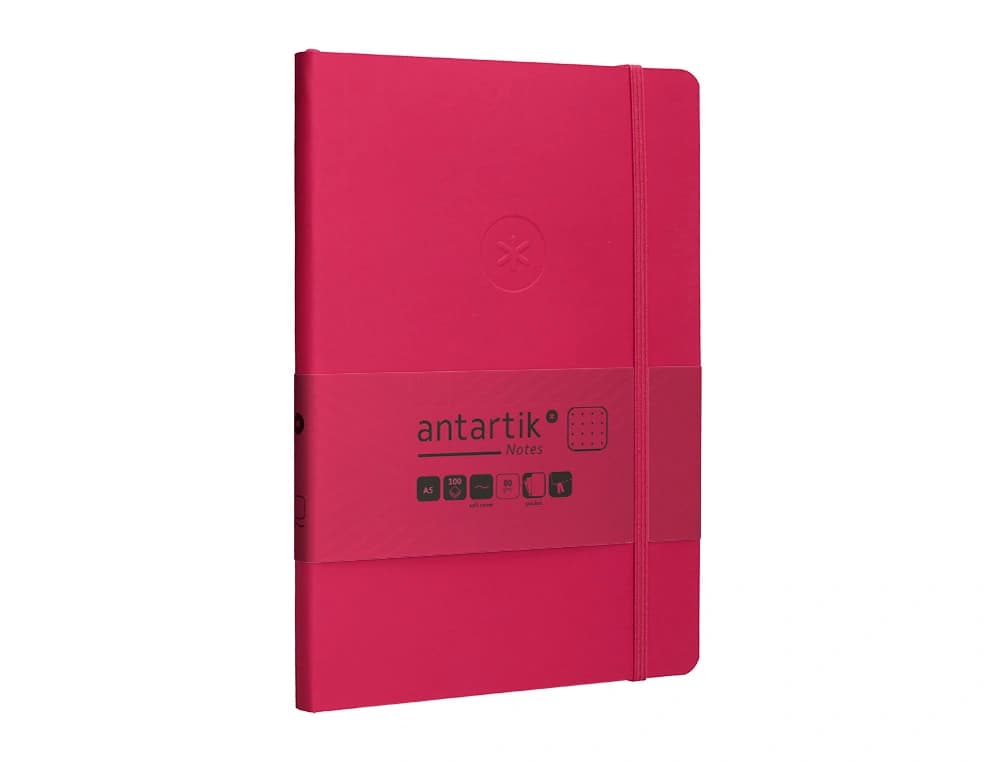 Cuaderno con gomilla antartik notes tapa blanda a5 hojas puntos 80 hojas 80 gr fsc