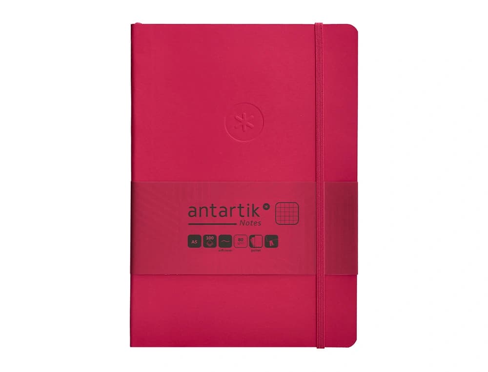 Cuaderno con gomilla antartik notes tapa blanda a5 hojas cuadricula 80 hojas 80 gr fsc