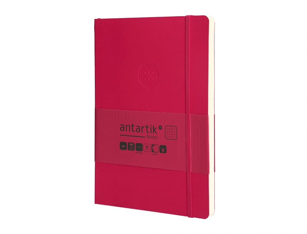 Cuaderno con gomilla antartik notes tapa blanda a5 hojas cuadricula 80 hojas 80 gr fsc