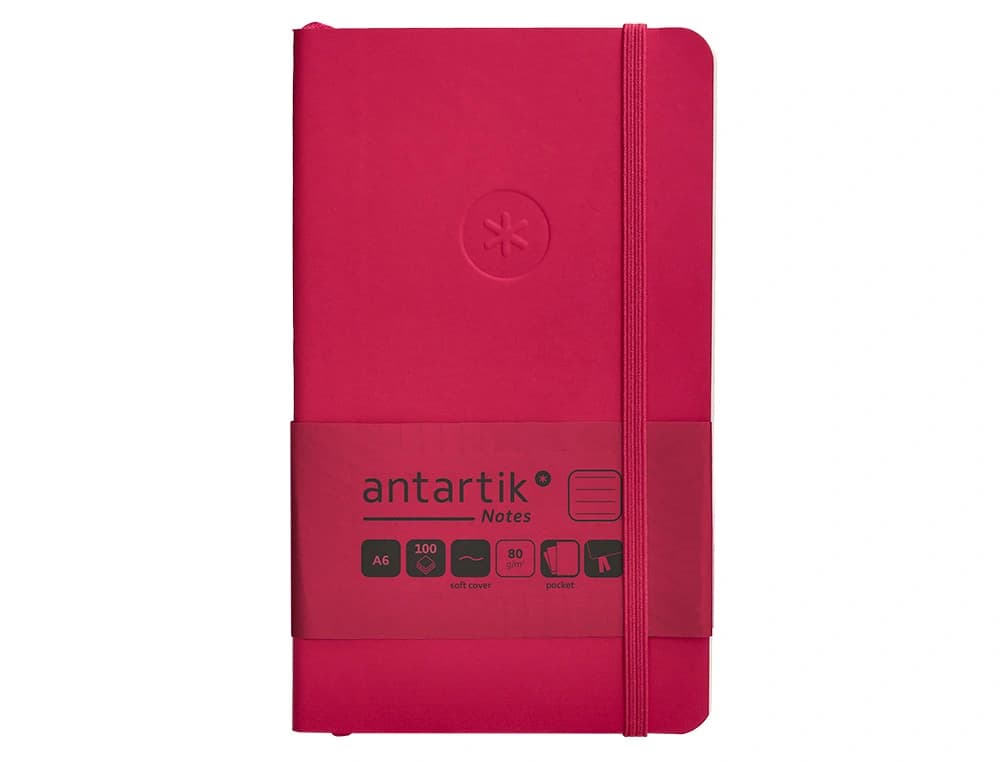 Cuaderno con gomilla antartik notes tapa blanda a6 rayas 100 hojas 80 gr fsc