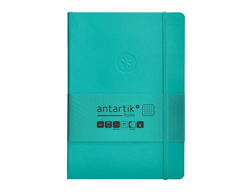 Cuaderno con gomilla antartik notes tapa blanda a5 hojas cuadricula 80 hojas 80 gr fsc