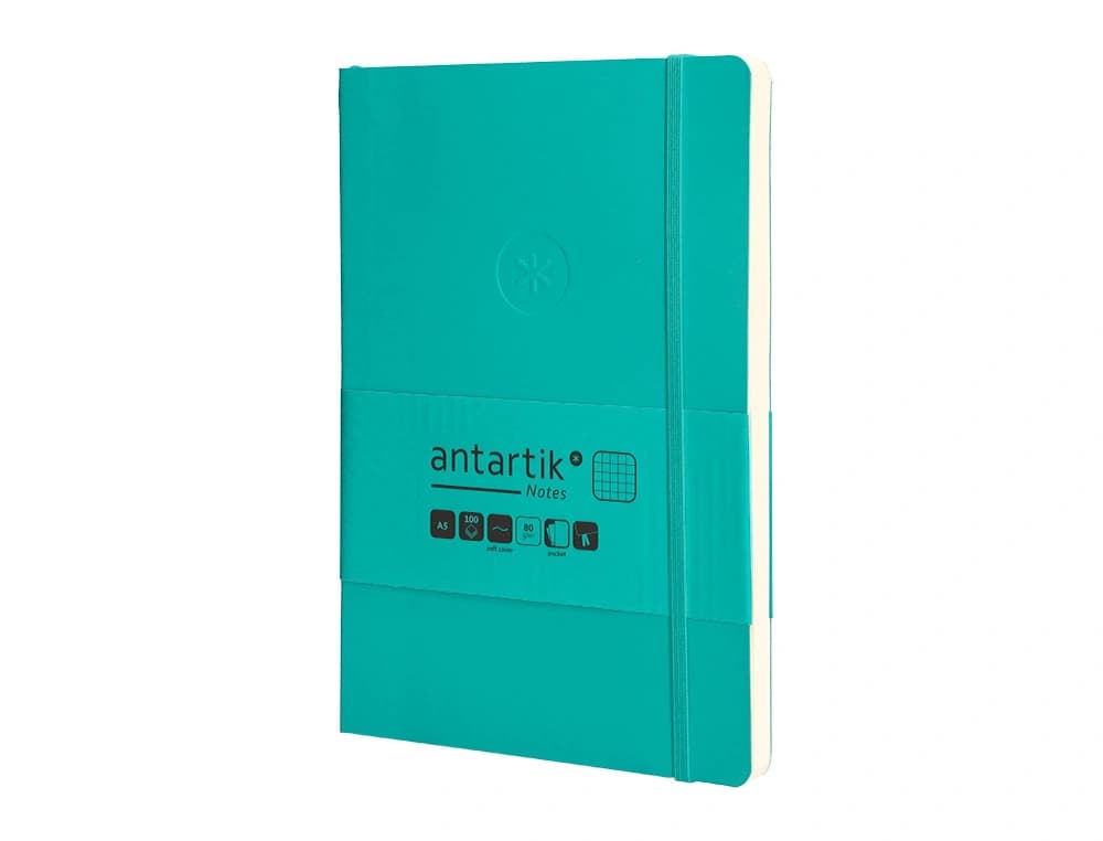 Cuaderno con gomilla antartik notes tapa blanda a5 hojas cuadricula 80 hojas 80 gr fsc