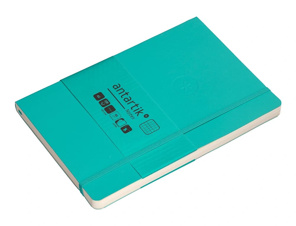 Cuaderno con gomilla antartik notes tapa blanda a5 hojas cuadricula 80 hojas 80 gr fsc