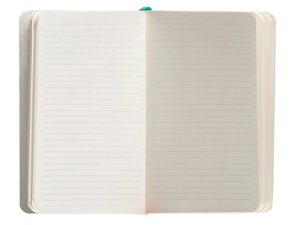 Cuaderno con gomilla Antartik Notes A6 de tapa blanda, rayas, 100 hojas de 80 g – Turquesa