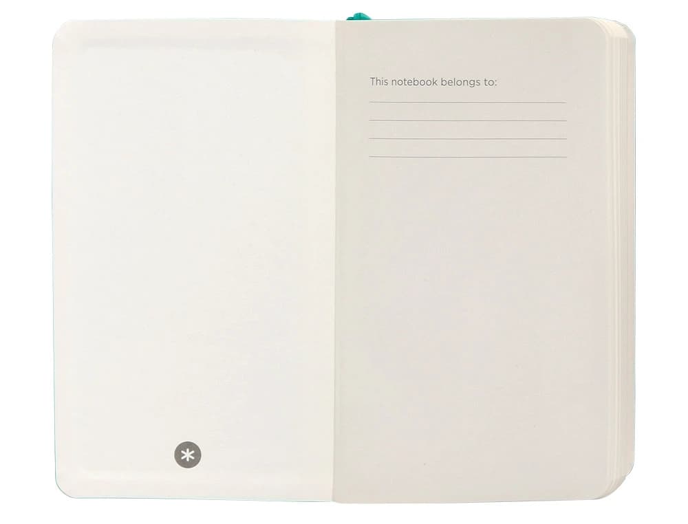 Cuaderno con gomilla Antartik Notes A6 de tapa blanda, rayas, 100 hojas de 80 g – Turquesa