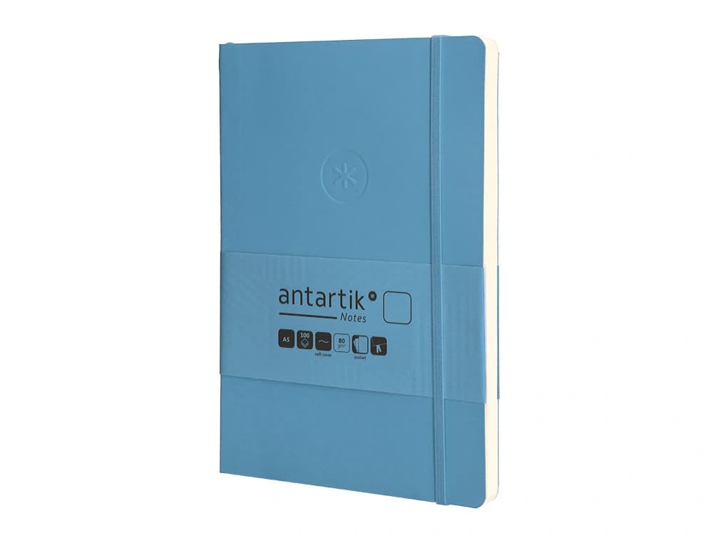 Cuaderno con gomilla antartik notes tapa blanda a5 hojas lisas 80 hojas 80 gr fsc