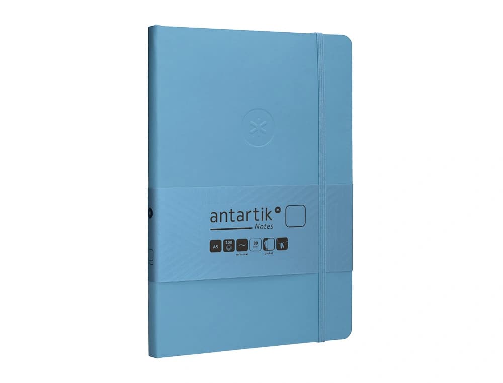 Cuaderno con gomilla antartik notes tapa blanda a5 hojas lisas 80 hojas 80 gr fsc