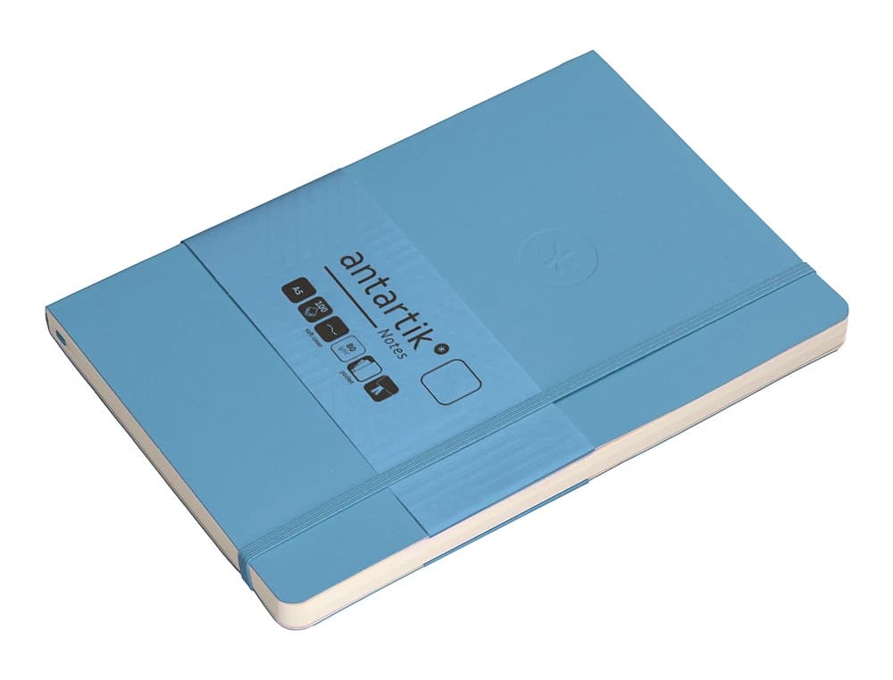 Cuaderno con gomilla antartik notes tapa blanda a5 hojas lisas 80 hojas 80 gr fsc