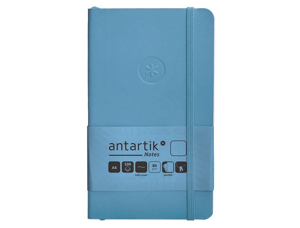 Cuaderno con gomilla antartik notes tapa blanda a6 hojas lisas 100 hojas 80 gr fsc
