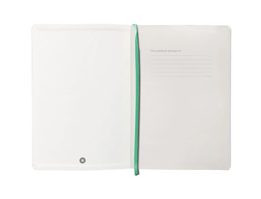 Cuaderno con gomilla Antartik Notes A5 de tapa blanda, cuadrícula, 80 hojas de 80 g – Gris y turquesa