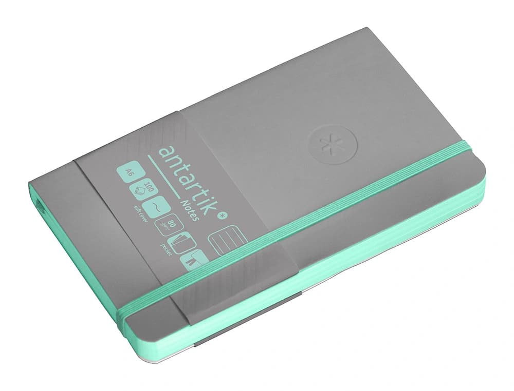 Cuaderno con gomilla antartik notes tapa blanda a6 rayas 100 hojas 80 gr fsc
