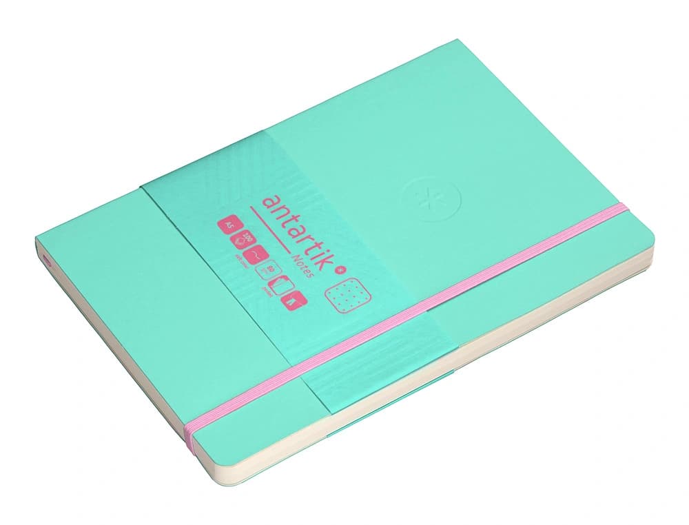 Cuaderno con gomilla antartik notes tapa blanda a5 hojas puntos 80 hojas 80 gr fsc