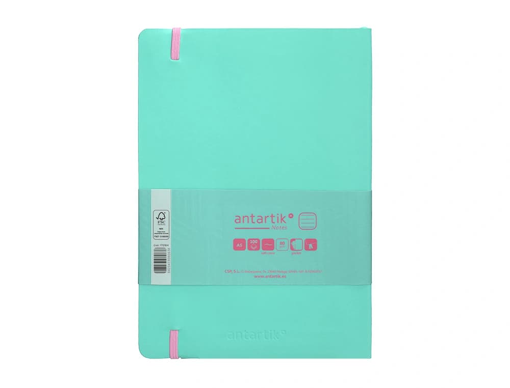 Cuaderno con gomilla antartik notes tapa blanda a5 hojas rayas 80 hojas 80 gr fsc