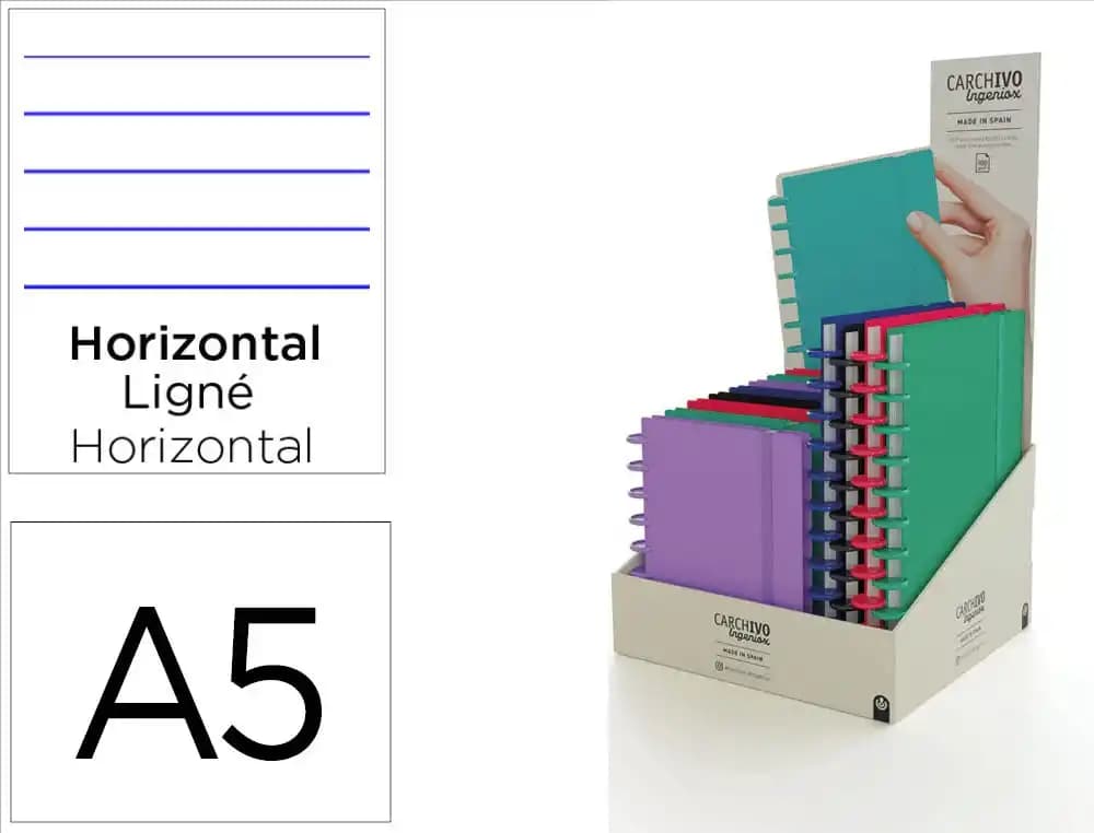 Carchivo Cuaderno igeniox foam intenso horizontal expositor de 12 unidades surtidas