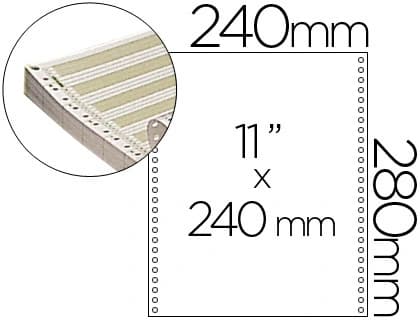 Fabrisa Papel continuo 240x11 pautado caja de 2500 hojas