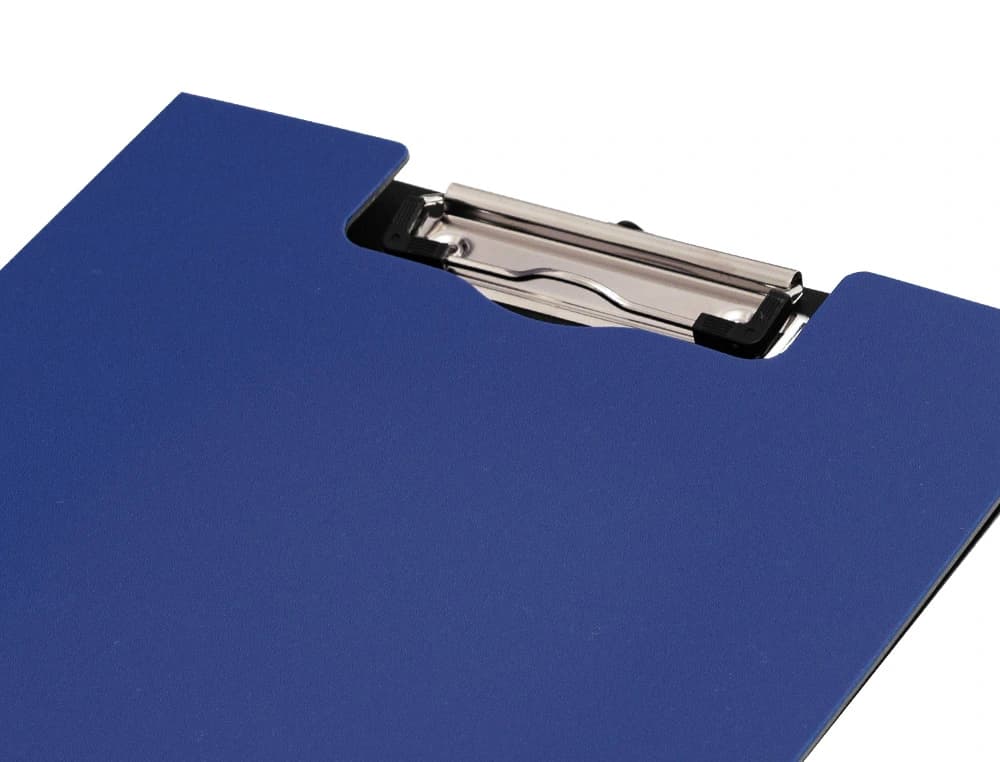 Carpeta Q-Connect A4 de plástico con miniclip superior y solapa, 2,1 mm de grosor – Azul