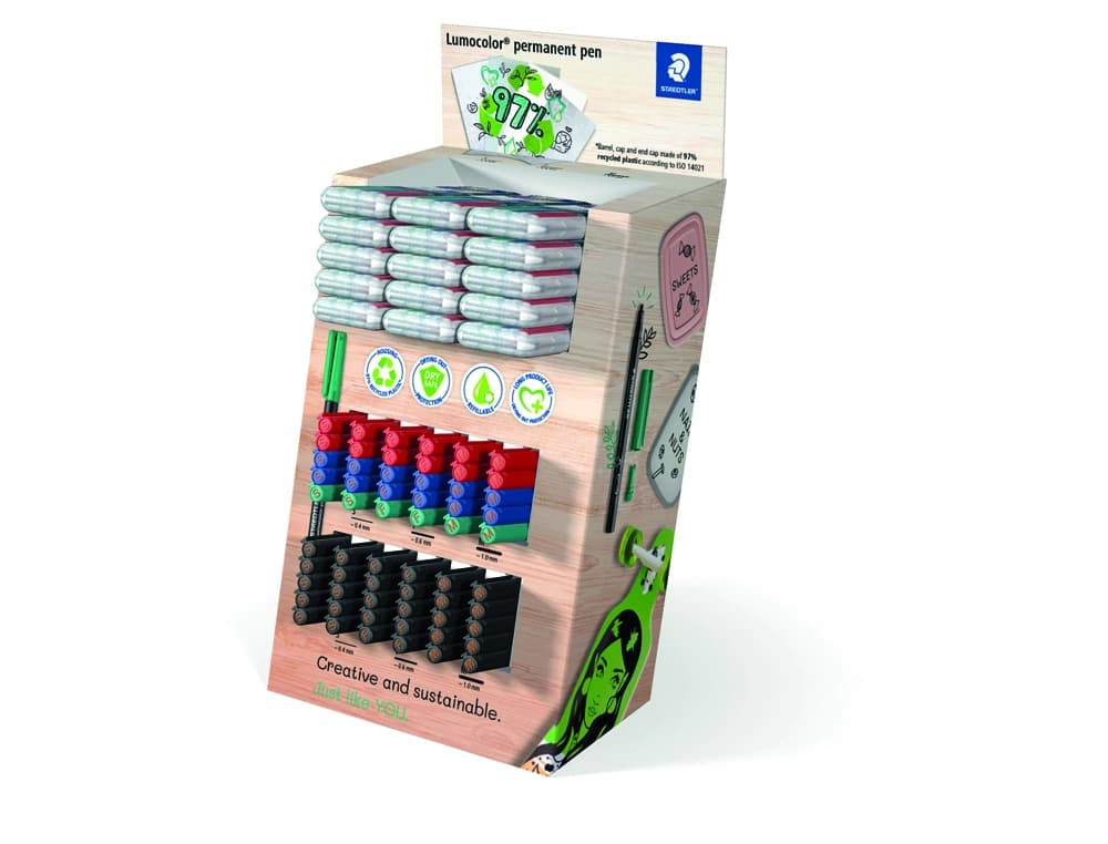 Staedtler Rotulador staedtler lumocolor punta de fibra permanente expositor de 60 unidades colores surtidos