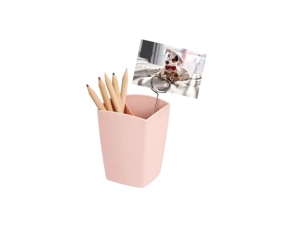 Cep Cubilete portalapices cep mineral plastico color rosa nude 75x75x95 mm